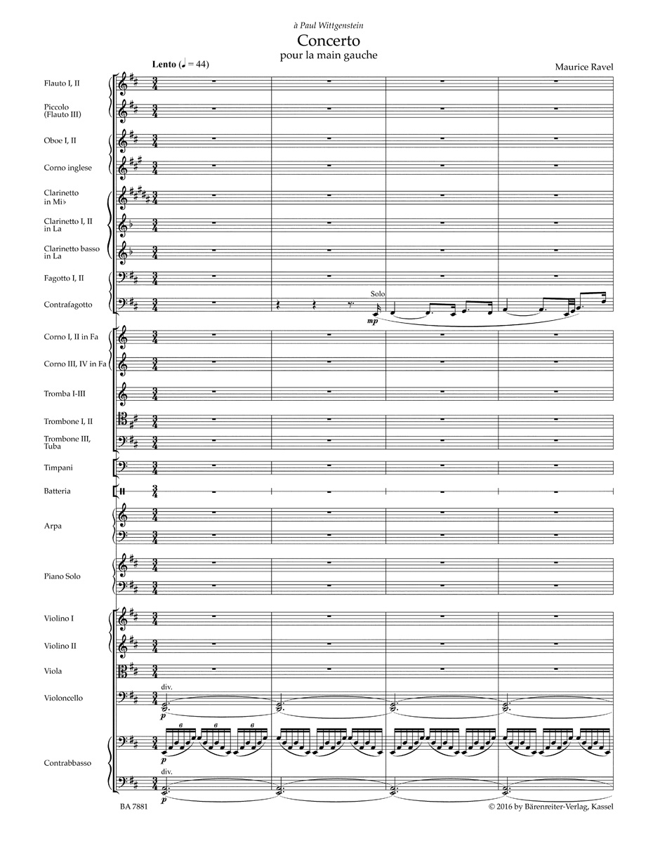 Anderes Coverbild Konzert für die linke Hand für Klavier und Orchester