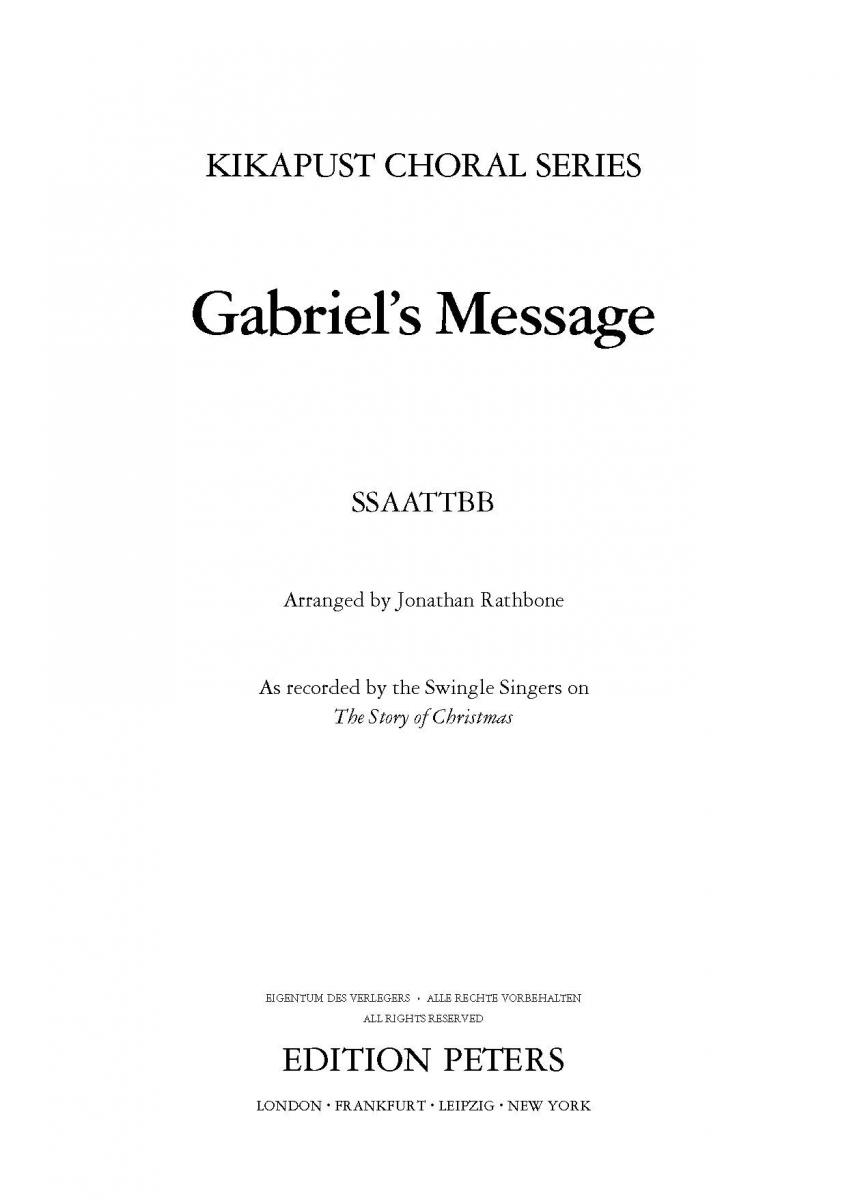 Vorderes Coverbild Gabriel's Message (The Angel Gabriel), "Gloria, the angel Gabriel from heaven came"