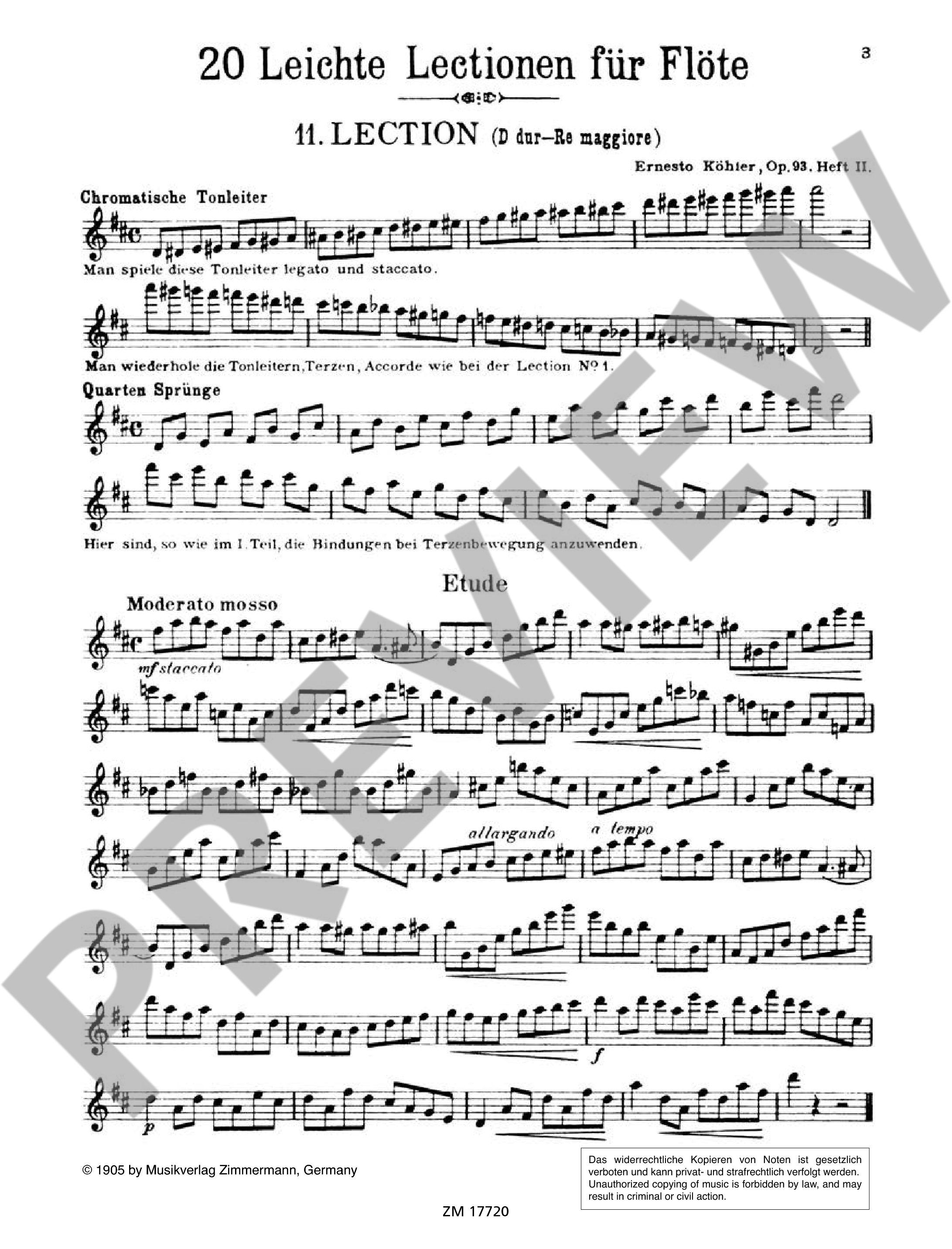 Anderes Coverbild 20 leichte und melodische Lektionen op. 93 (1905)