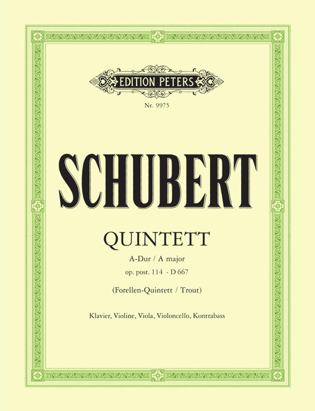 Vorderes Coverbild Quintett für Violine, Viola, Violoncello, Kontrabass und Klavier A-Dur op. psth. 114 D 667 "Forellenquintett"
