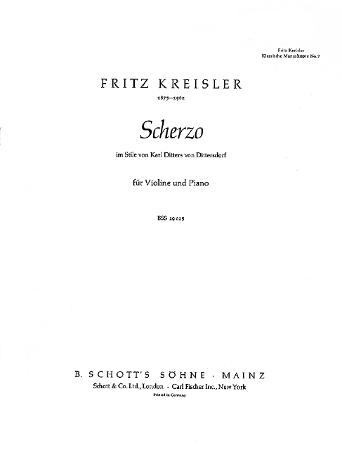 Vorderes Coverbild Scherzo im Stile von Karl Ditters v. Dittersdorf Nr. 7