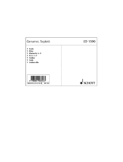 Vorderes Coverbild Septett GeWV 350 