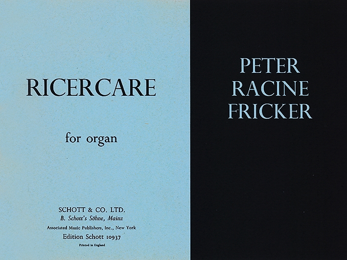 Vorderes Coverbild Ricercare op. 40 