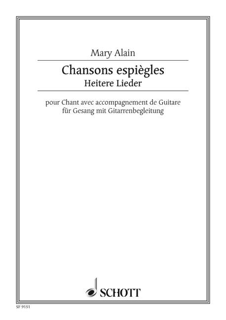 Vorderes Coverbild Les Chansons espiègles 