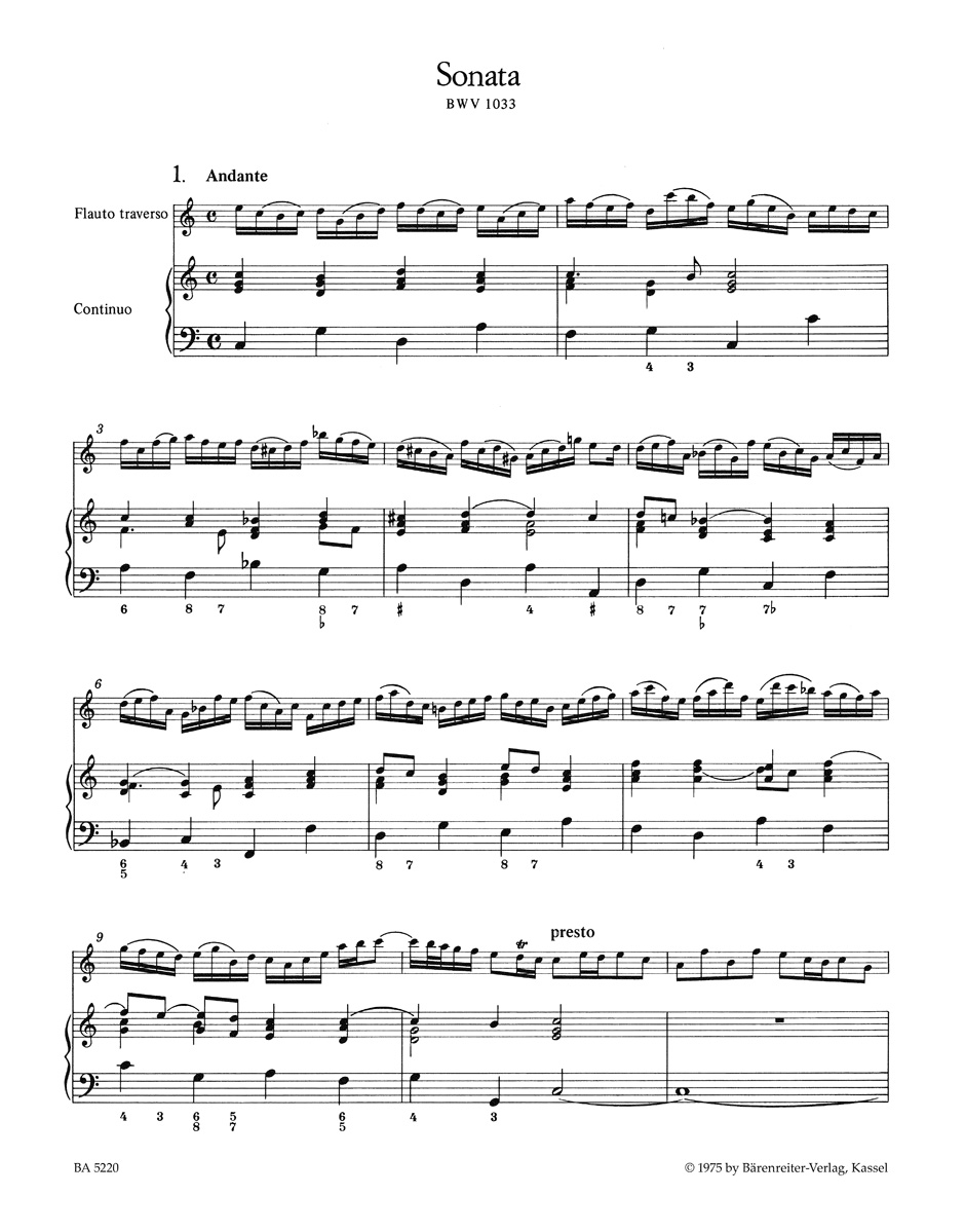 Anderes Coverbild Sonate C-Dur für Flöte und Basso Continuo / Sonaten Es-Dur, g-Moll für Flöte und obligates Cembalo BWV 1033, 1031, 1020