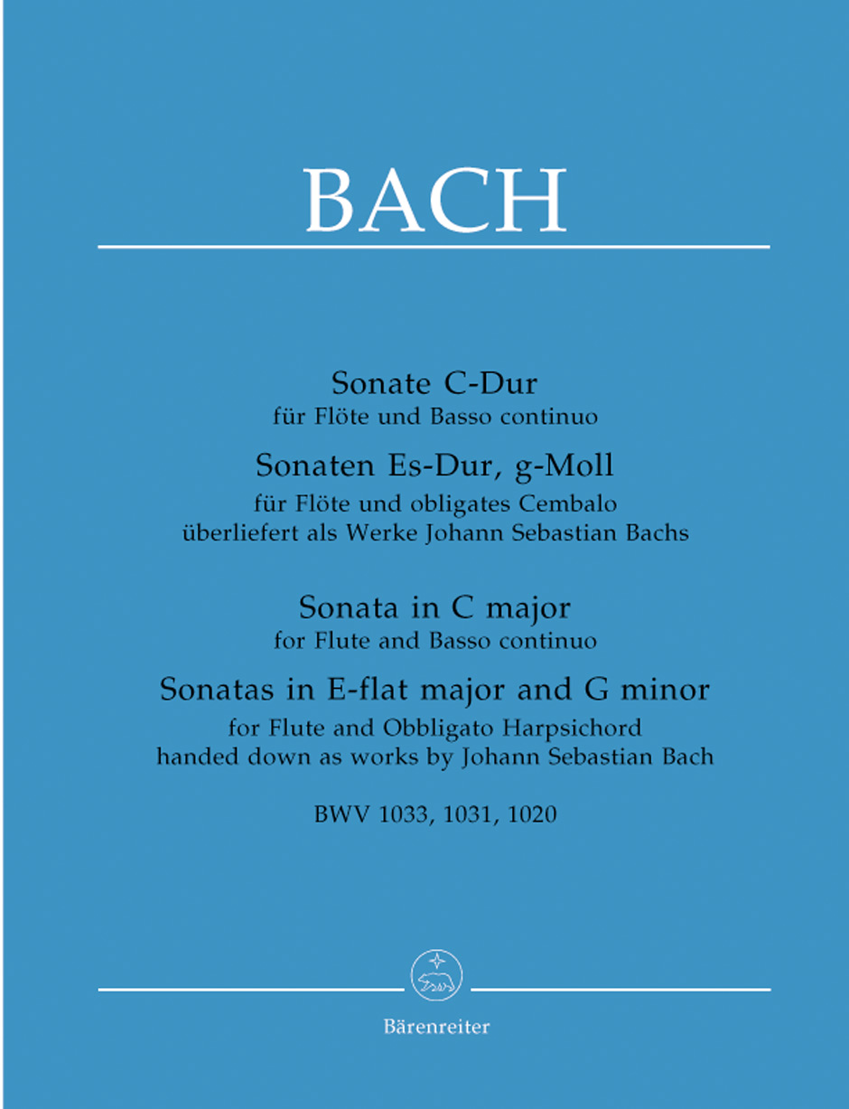 Vorderes Coverbild Sonate C-Dur für Flöte und Basso Continuo / Sonaten Es-Dur, g-Moll für Flöte und obligates Cembalo BWV 1033, 1031, 1020
