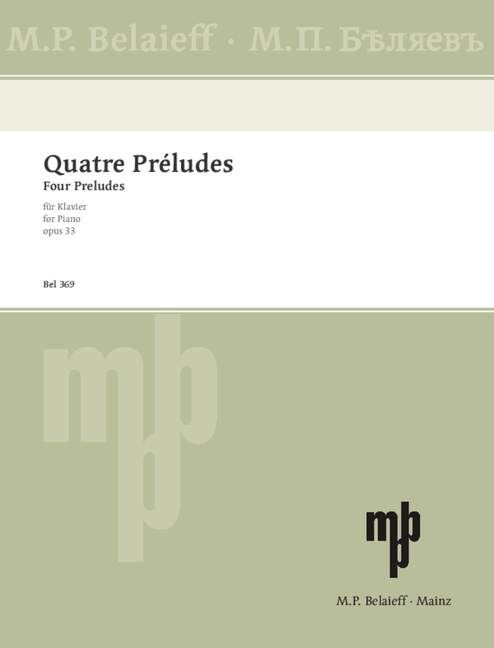 Vorderes Coverbild Quatre Préludes op. 33 