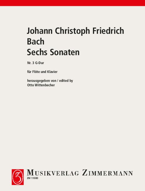 Vorderes Coverbild Sechs Sonaten BR B17/ Wf VIII:3/3 