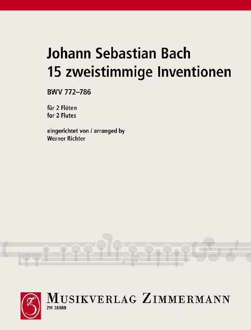 Vorderes Coverbild 15 zweistimmige Inventionen BWV 772-786 