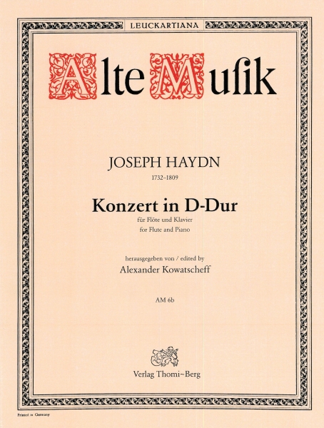 Vorderes Coverbild Konzert für Flöte und Streichorchester D-Dur Hob.VIIf:D1