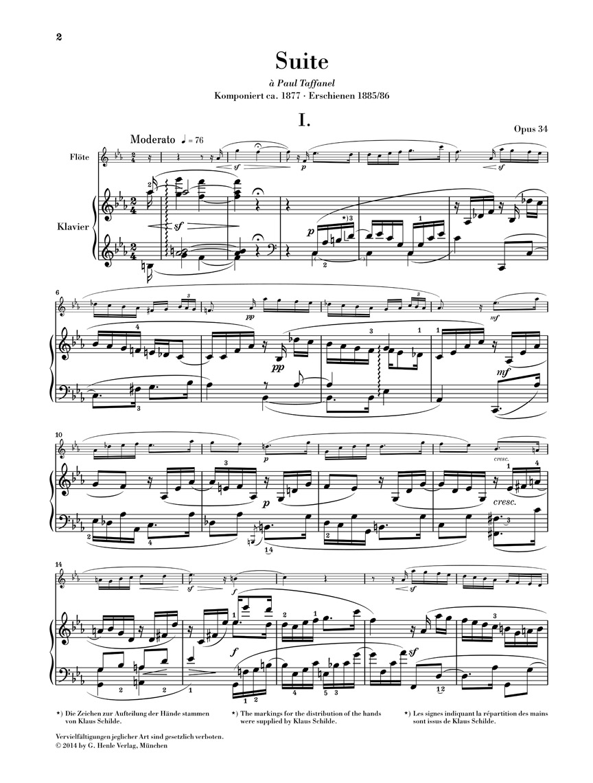Anderes Coverbild Suite op. 34 für Flöte und Klavier