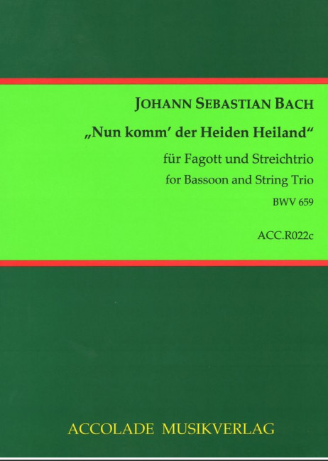 Vorderes Coverbild Nun komm, der Heiden Heiland BWV 659 