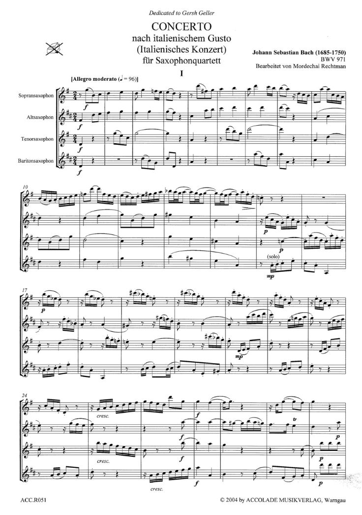 Anderes Coverbild Italienisches Konzert BWV 971 
