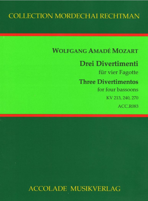 Vorderes Coverbild Drei Divertimenti 