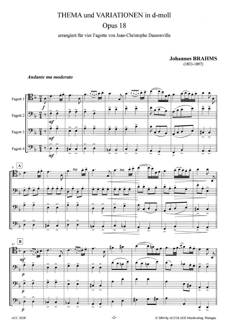 Anderes Coverbild Thema und Variationen d-moll op. 18 