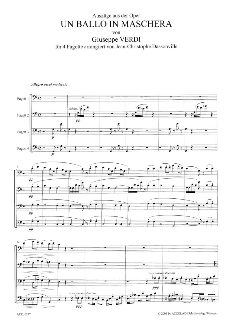Anderes Coverbild Un Ballo in Maschera - Auszüge aus der Oper 