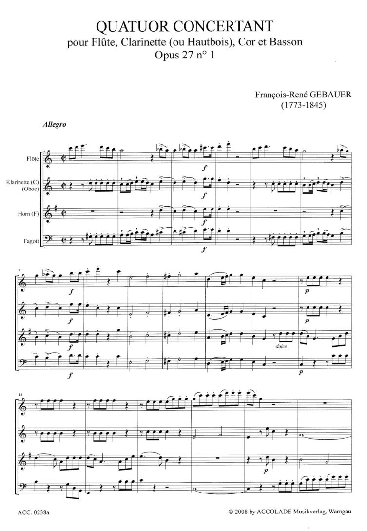 Anderes Coverbild Quatuor concertant op. 27,1 