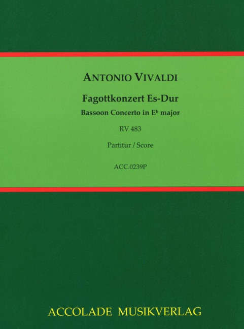 Vorderes Coverbild Fagottkonzert Es-Dur RV 483 / F:VIII,27 / PV 433 