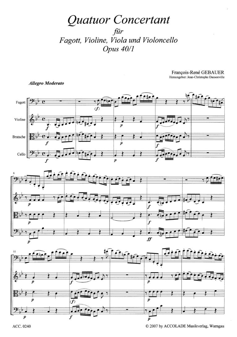 Anderes Coverbild Quatuor concertant op. 40,1 