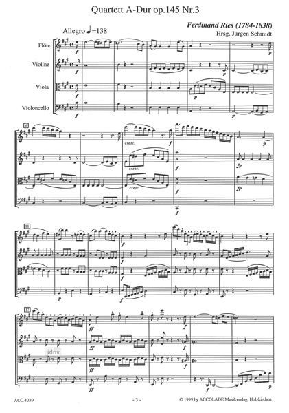 Anderes Coverbild Sechs Quartette für Flöte und Streichtrio op.145,3 