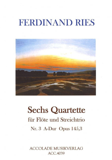Vorderes Coverbild Sechs Quartette für Flöte und Streichtrio op.145,3 
