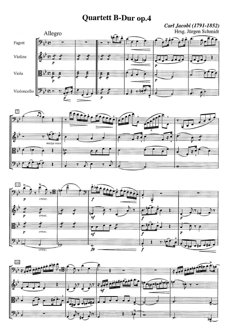 Anderes Coverbild Quartett für Fagott und Streichtrio op. 4 