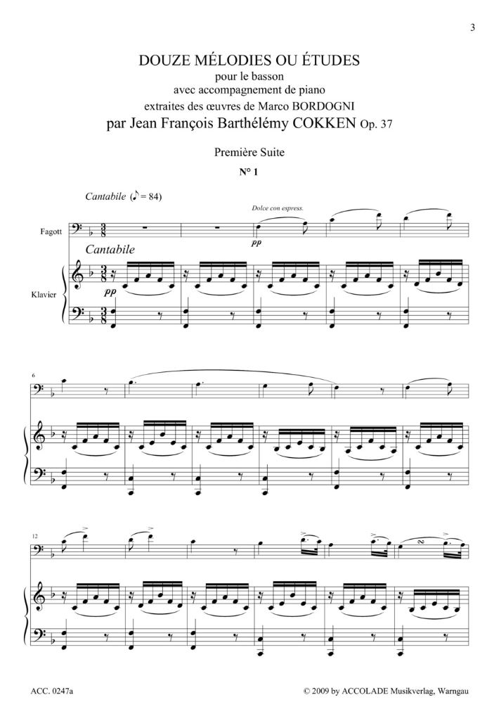 Anderes Coverbild 12 Melodien nach Werken von Marco Bordogni Vol. 1 op. 37 Band 1