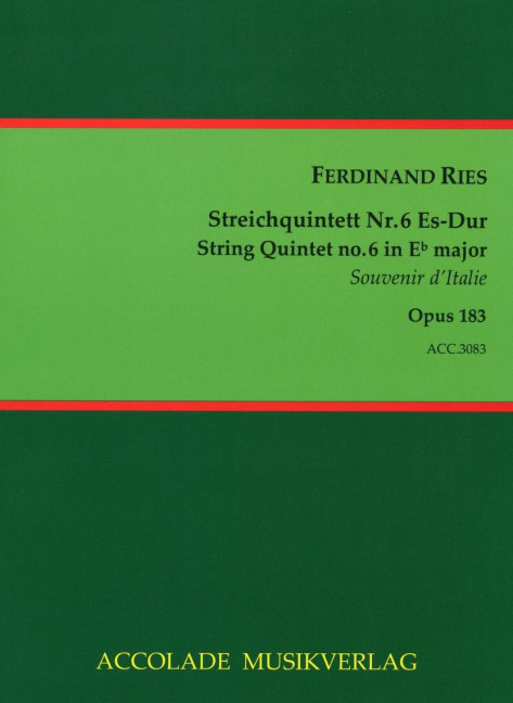Vorderes Coverbild Streichquintett Nr. 6 Es-Dur op. 183 