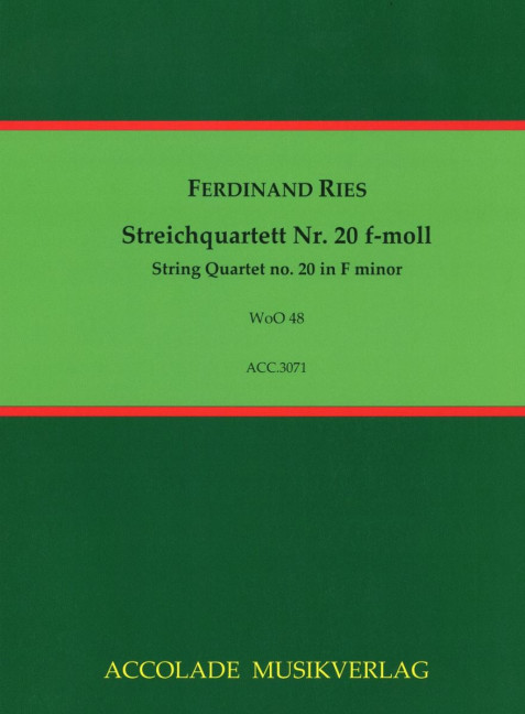 Vorderes Coverbild Streichquartett Nr. 20 f-moll WoO 48 