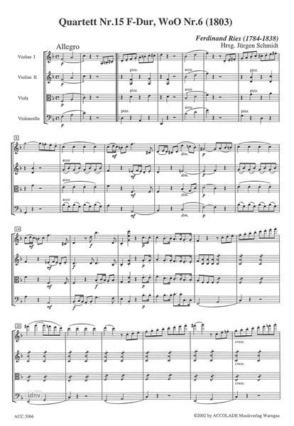 Anderes Coverbild Streichquartett Nr. 15 F-Dur WoO 6 