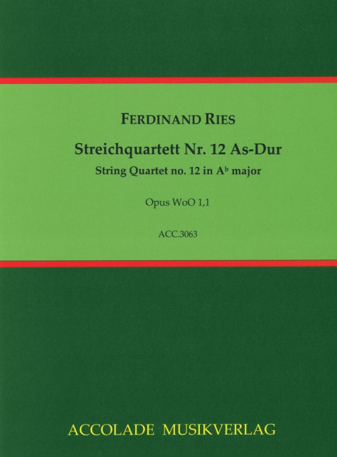 Vorderes Coverbild Streichquartett Nr. 12 As-Dur WoO 1 Nr.1 