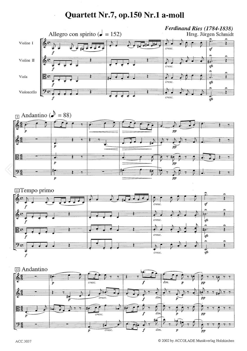 Anderes Coverbild Streichquartett Nr. 7 a-moll op. 150,1 