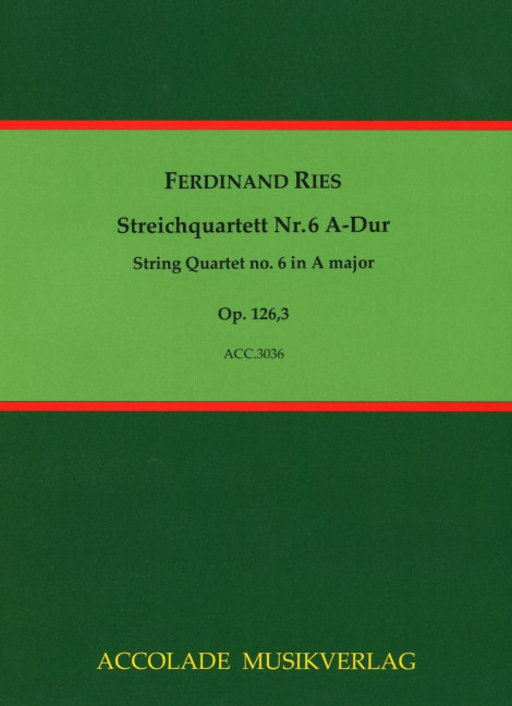 Vorderes Coverbild Streichquartett Nr. 6 A-Dur op. 126,3 