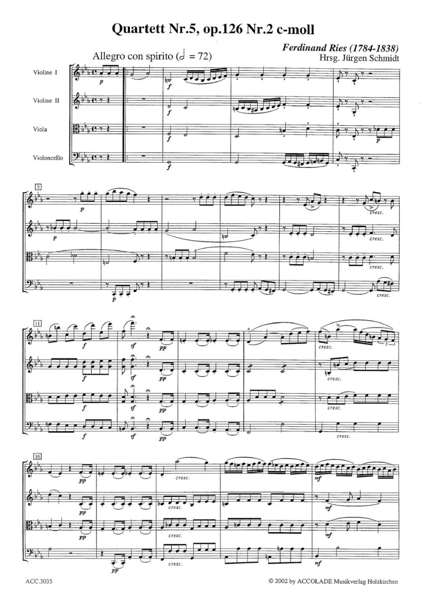 Anderes Coverbild Streichquartett Nr. 5 c-moll op. 126,2 