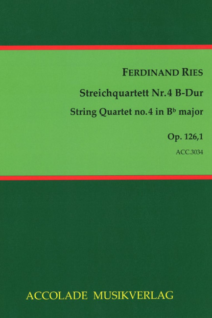 Vorderes Coverbild Streichquartett Nr. 4 B-Dur op. 126,1 