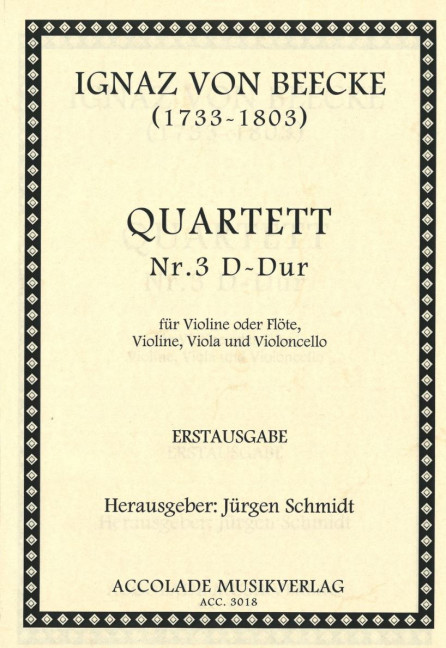 Vorderes Coverbild Streichquartett Nr. 3 D-Dur 