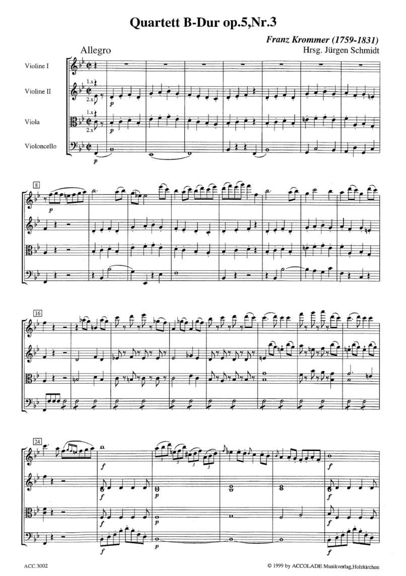 Anderes Coverbild Streichquartett B-Dur op. 5/3 