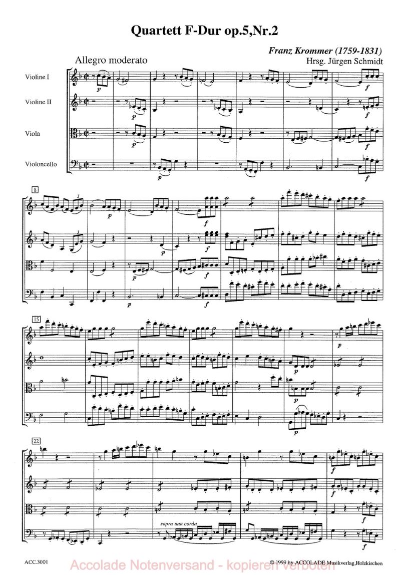 Anderes Coverbild Streichquartett F-Dur op. 5/2 