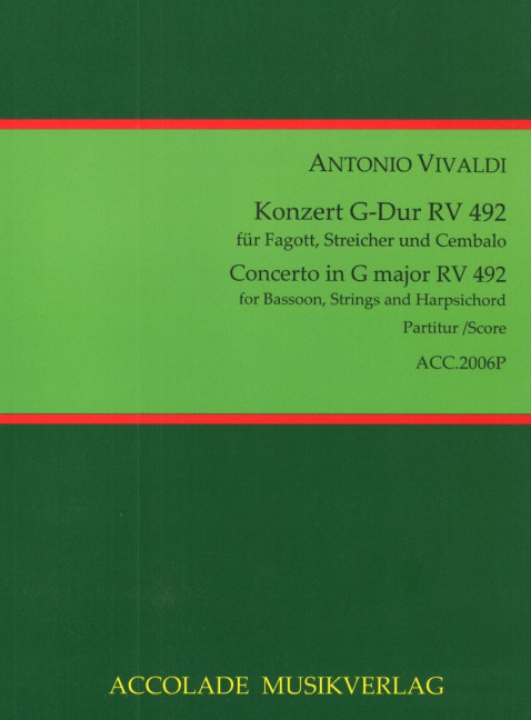 Vorderes Coverbild Konzert G-Dur RV 492 