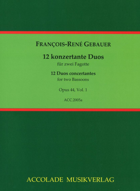 Vorderes Coverbild 12 konzertante Duos op. 44 Vol. 1