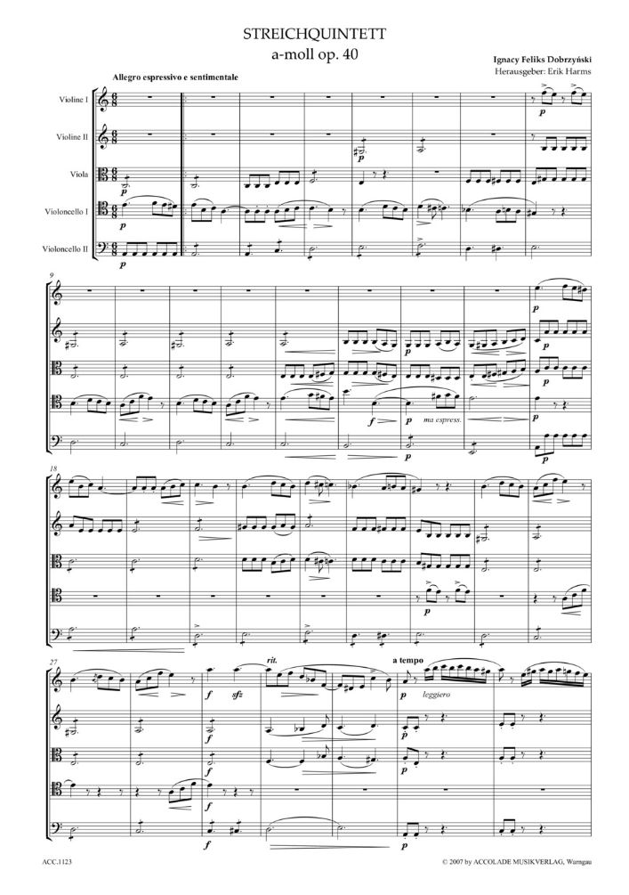 Anderes Coverbild Streichquintett Nr. 2 a-moll op. 40 