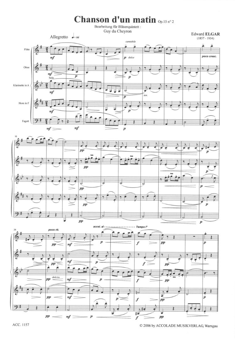 Anderes Coverbild Chanson d'un Matin op. 15/2 