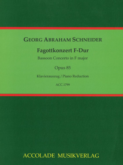 Vorderes Coverbild Fagottkonzert F-Dur op. 85 