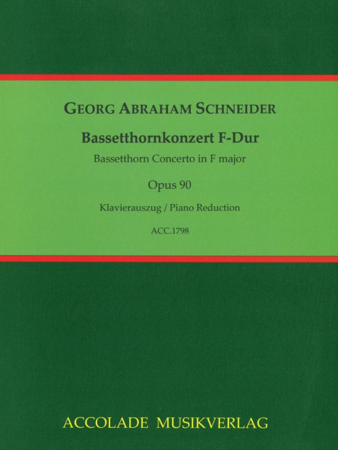 Vorderes Coverbild Bassetthornkonzert F-Dur op. 90 