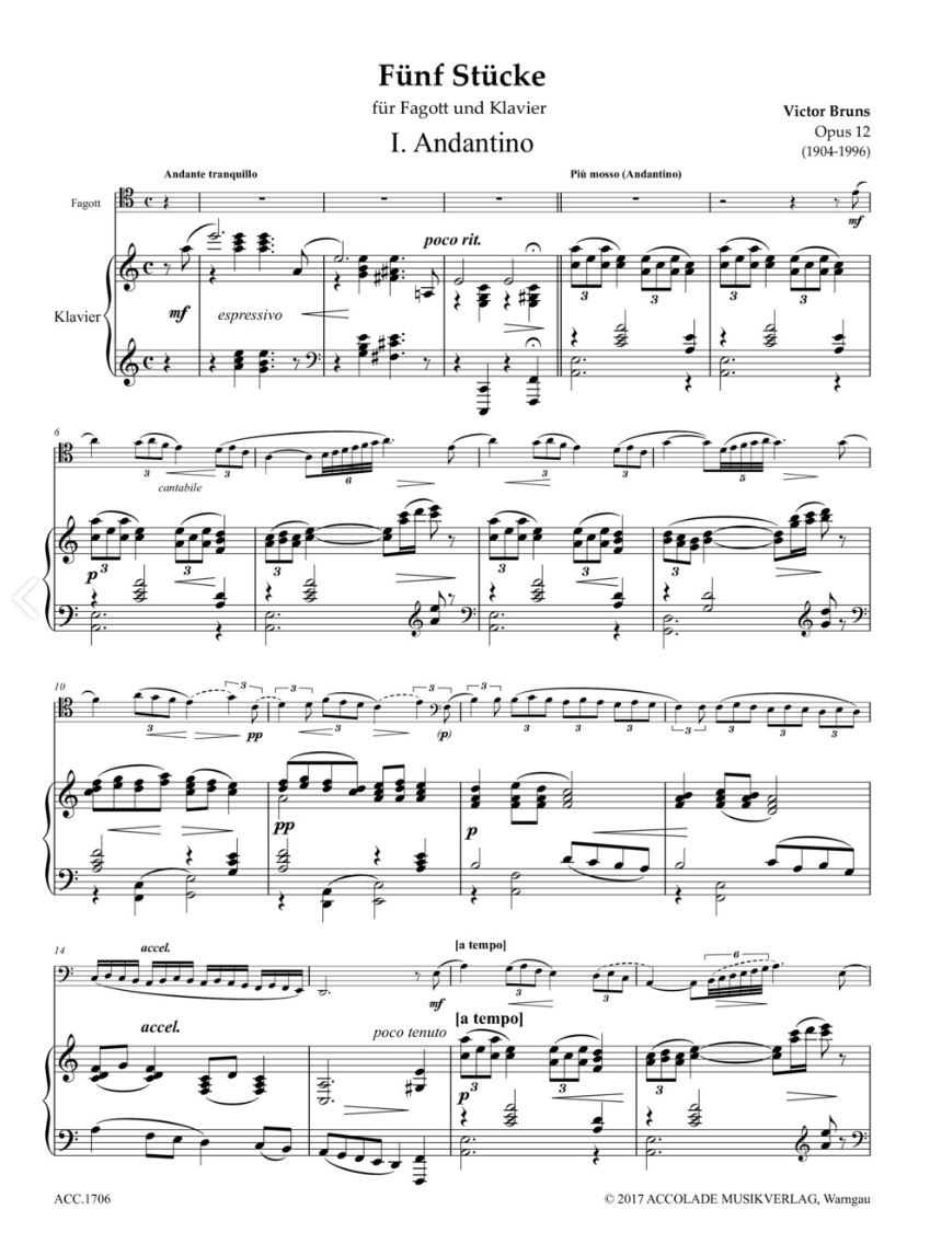 Anderes Coverbild Fünf Stücke op. 12 