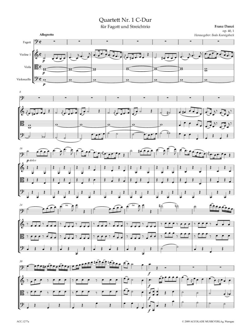 Anderes Coverbild Quartett C-Dur op. 40/1 