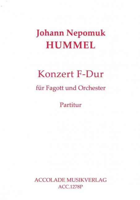 Vorderes Coverbild Konzert F-Dur 