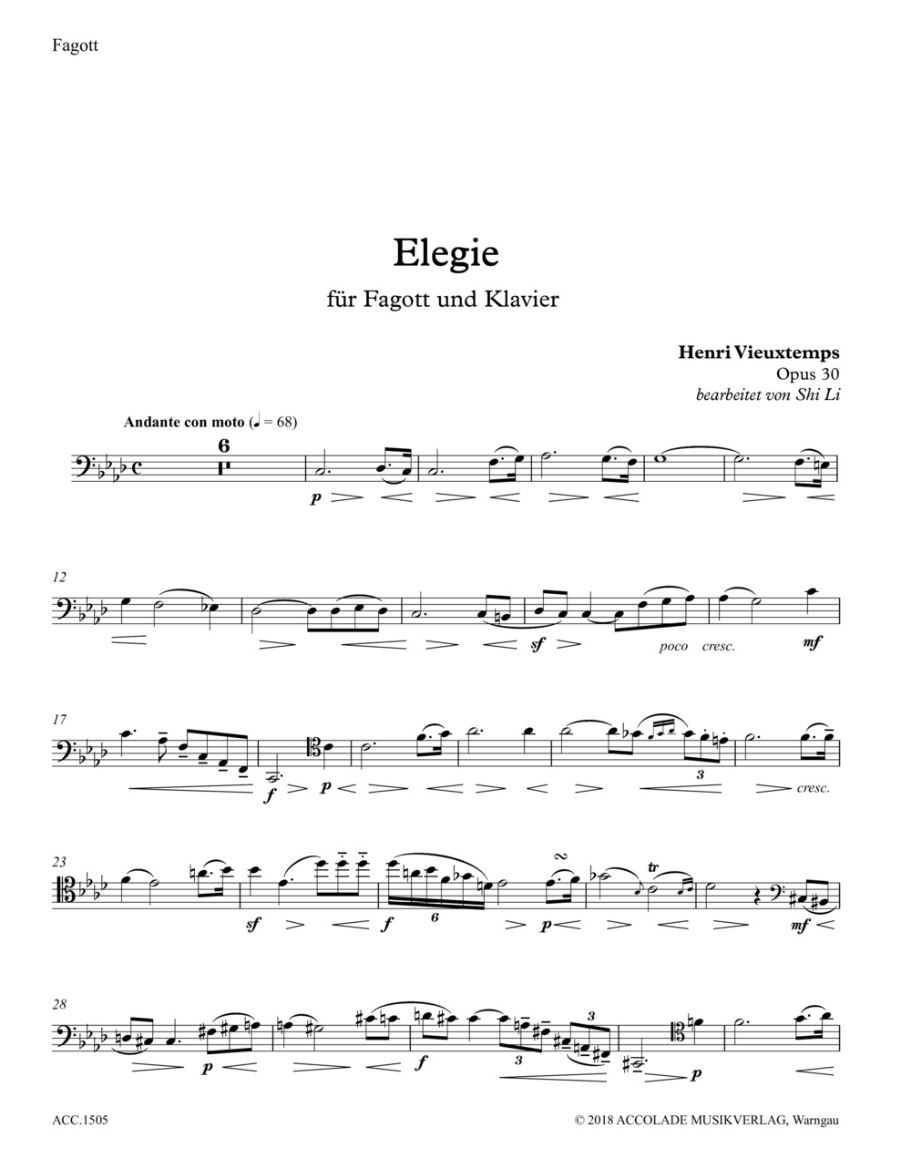 Anderes Coverbild Elegie op. 30 f-moll 