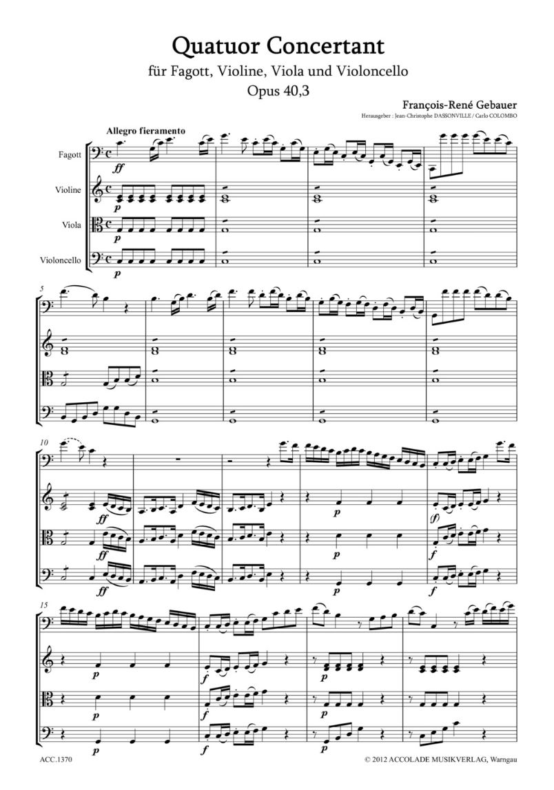 Anderes Coverbild Quatuor concertant op. 40,3 