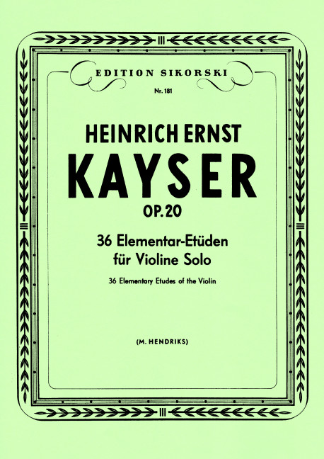 Vorderes Coverbild 36 Elementar-Etüden op. 20 